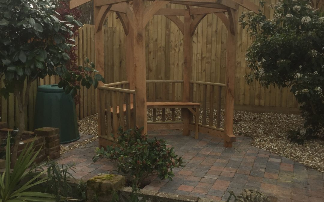 Oak Framed Arbour, Kidderminster, Worcestershire.