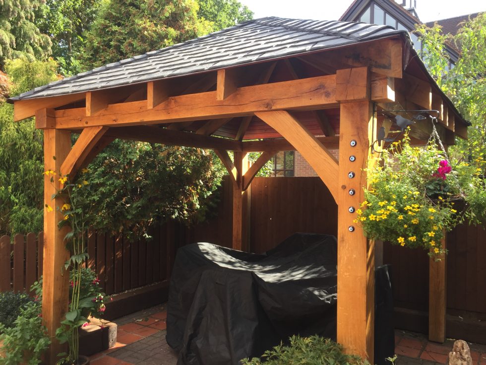 Oak Framed Gazebo In Kidderminster, Worcestershire.